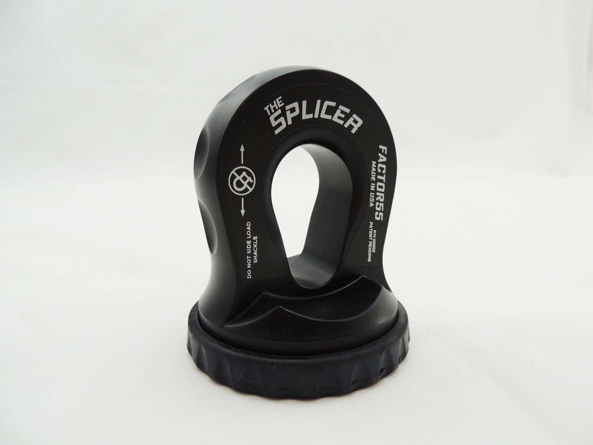 Factor 55 Splicer 3/8-1/2 Inch Synthetic Rope Splice On Shackle Mount Black Factor 55 - Click Image to Close