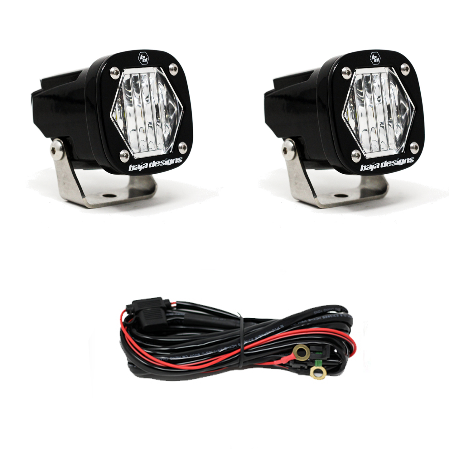 S1 Wide Cornering LED Light with Mounting Bracket Pair Baja Designs - Click Image to Close
