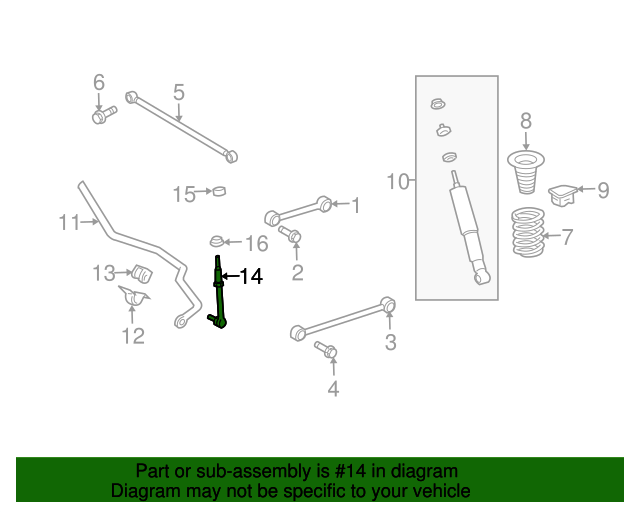 Toyota Rear Swaybar Link Assembly - Click Image to Close