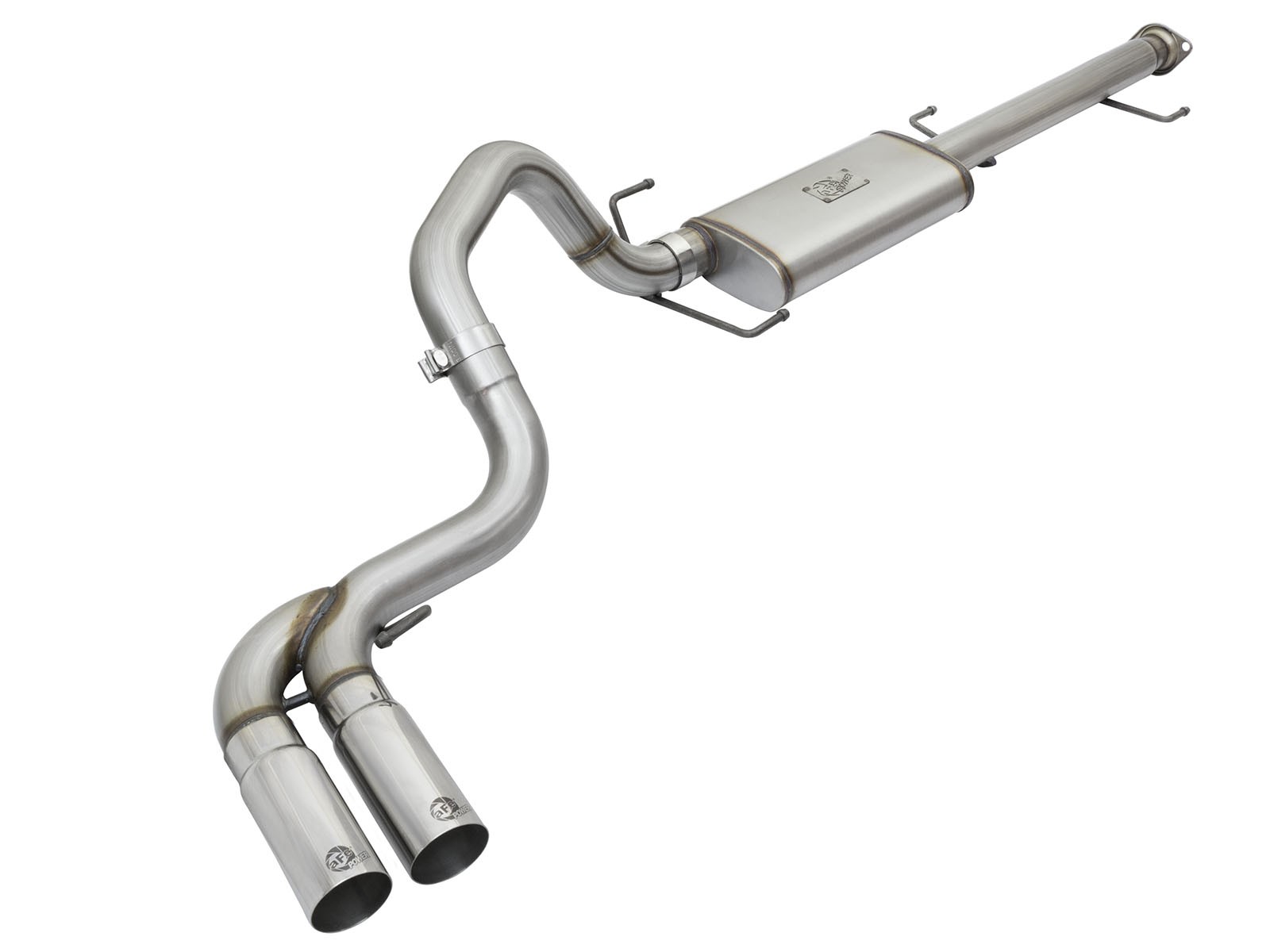 aFe POWER Rebel Series 3" Stainless Steel Cat-Back Exhaust System POLISHED TIP - Click Image to Close