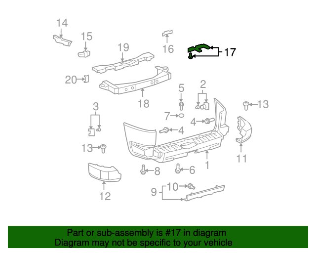 Rear Bumper Support Bracket - RIGHT - Click Image to Close