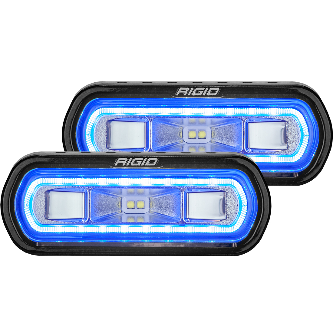 Rigid Industries SR-L Series Off-Road Spreader Pod 3 Wire Surface Mount with Blue Halo Pair - Click Image to Close