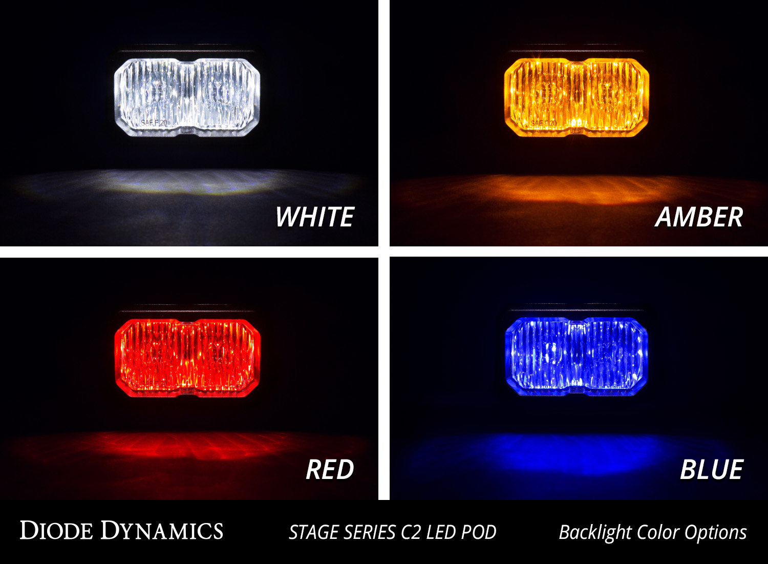 Diode Dynamics Stage Series 2 Inch LED Pod, Sport White Driving Standard WBL Pair - Click Image to Close