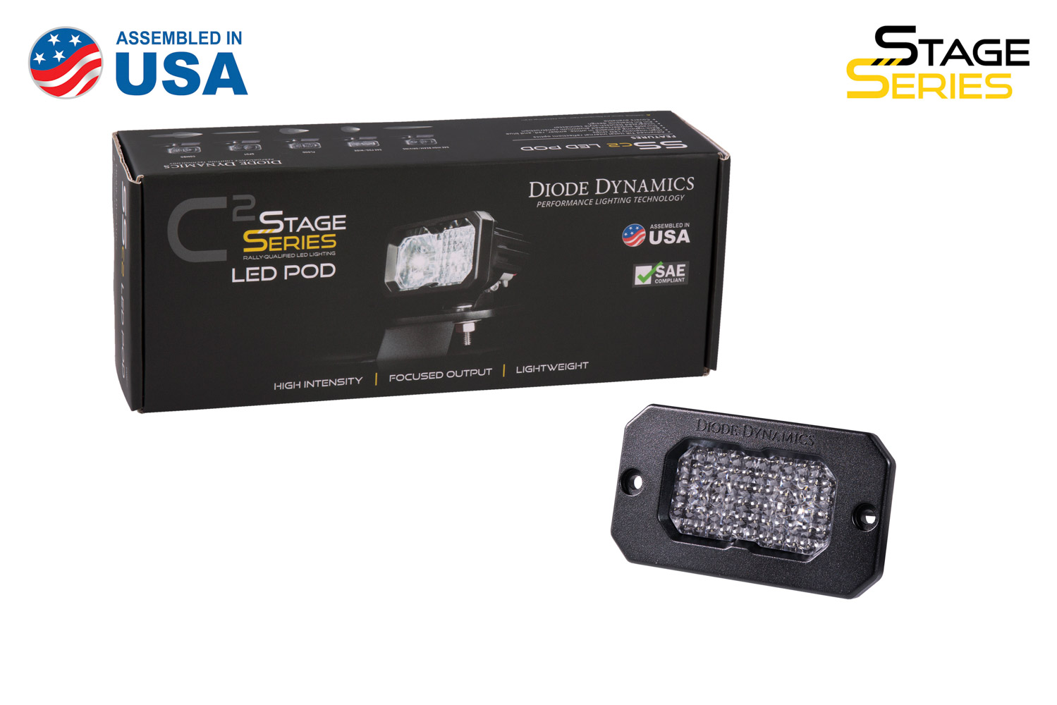 Diode Dynamics Stage Series 2 Inch LED Pod, Pro White Flood Flush WBL Each - Click Image to Close
