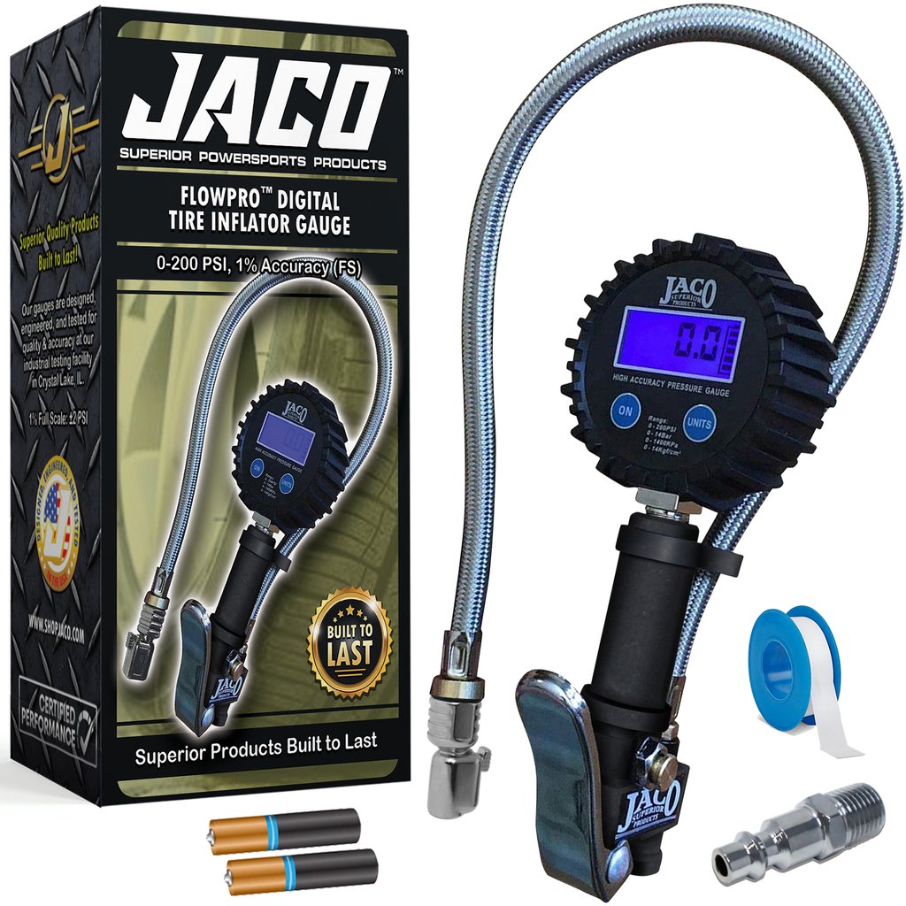 JACO FlowPro Digital Tire Inflator with Pressure Gauge - 200 PSI - Click Image to Close
