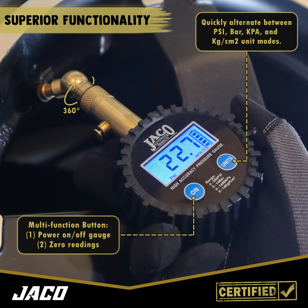 JACO Elite Digital Tire Pressure Gauge - 100 PSI [JACO-ELITE