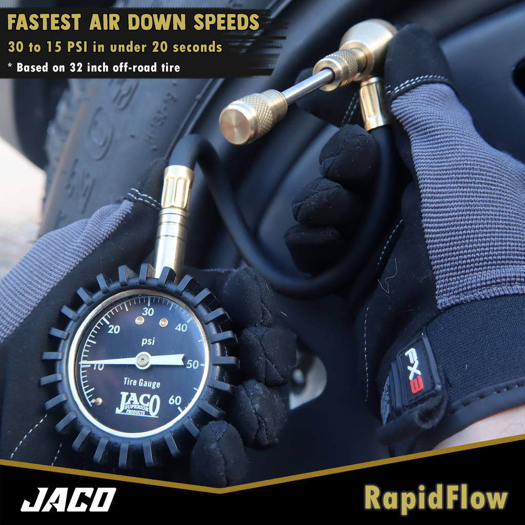 JACO RapidFlow Tire Deflator Gauge (0-60 PSI) - Click Image to Close