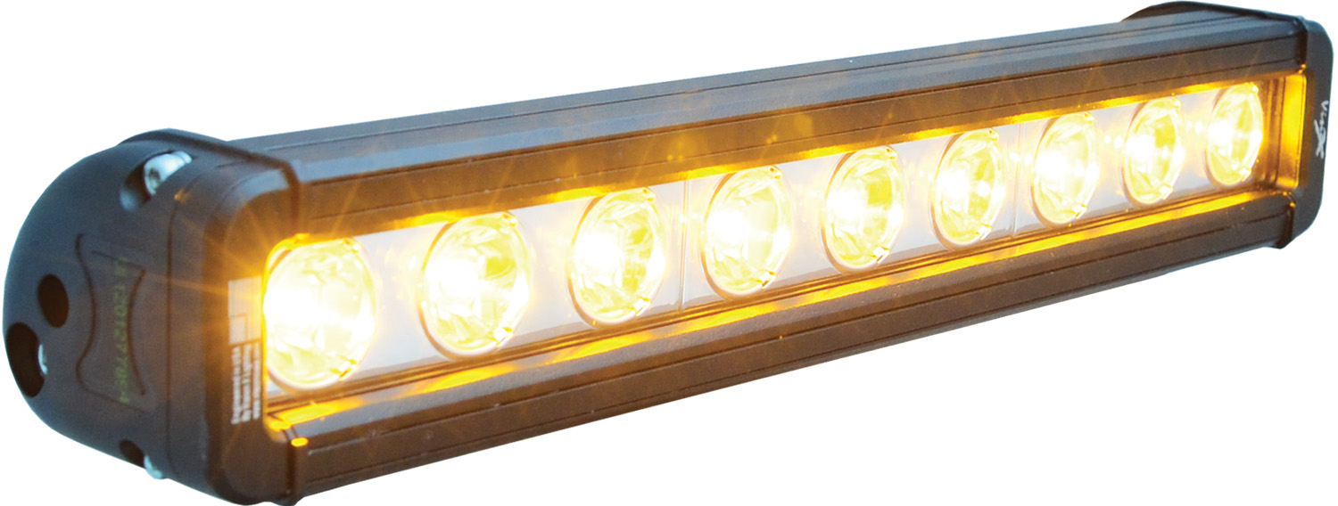 12" XMITTER LOW PROFILE BLACK 9 3W AMBER LED'S 10ç NARROW - Click Image to Close