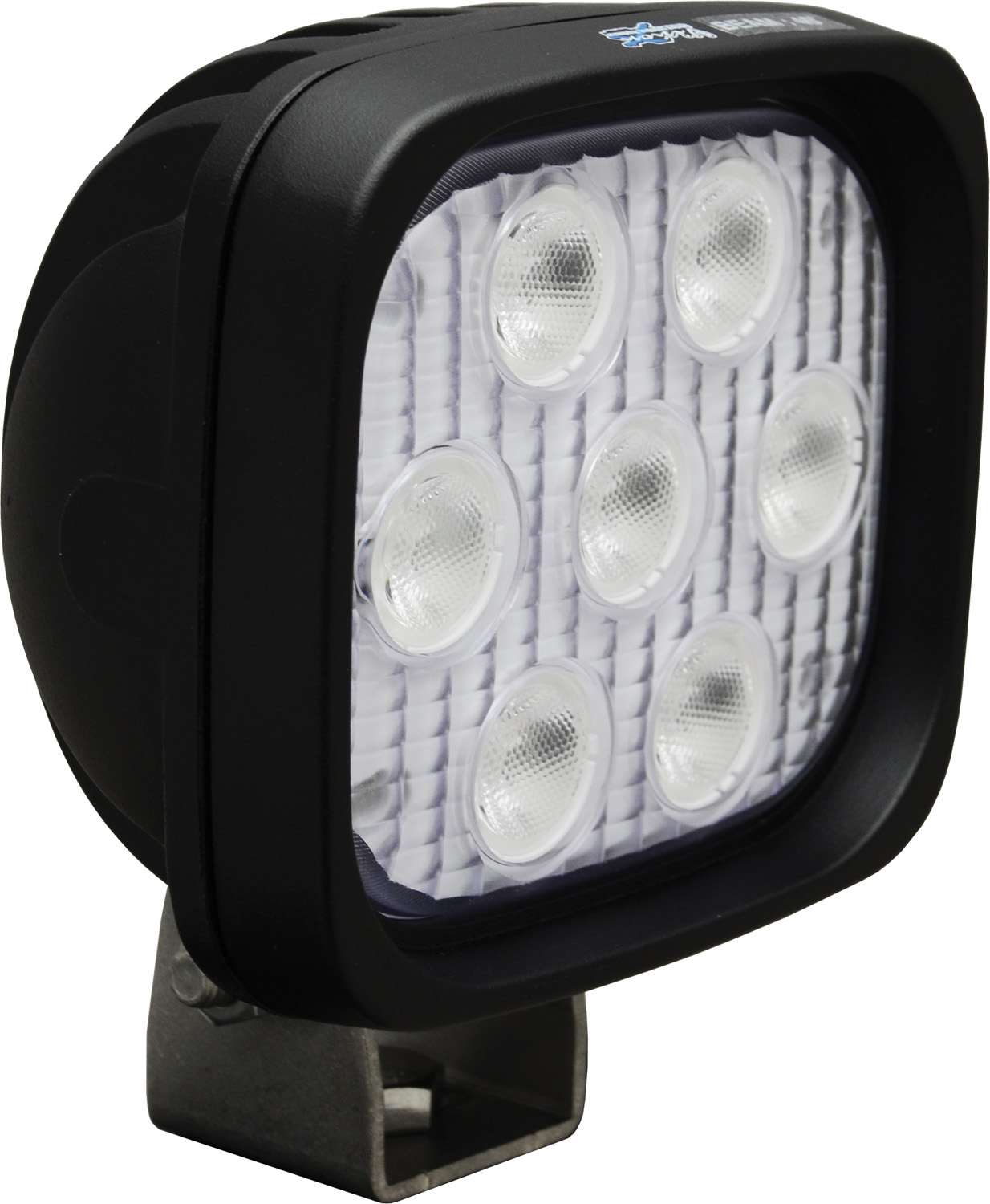 4" SQUARE UTILITY MARKET BLACK 7 3W RED LED'S 40ç WIDE - Click Image to Close