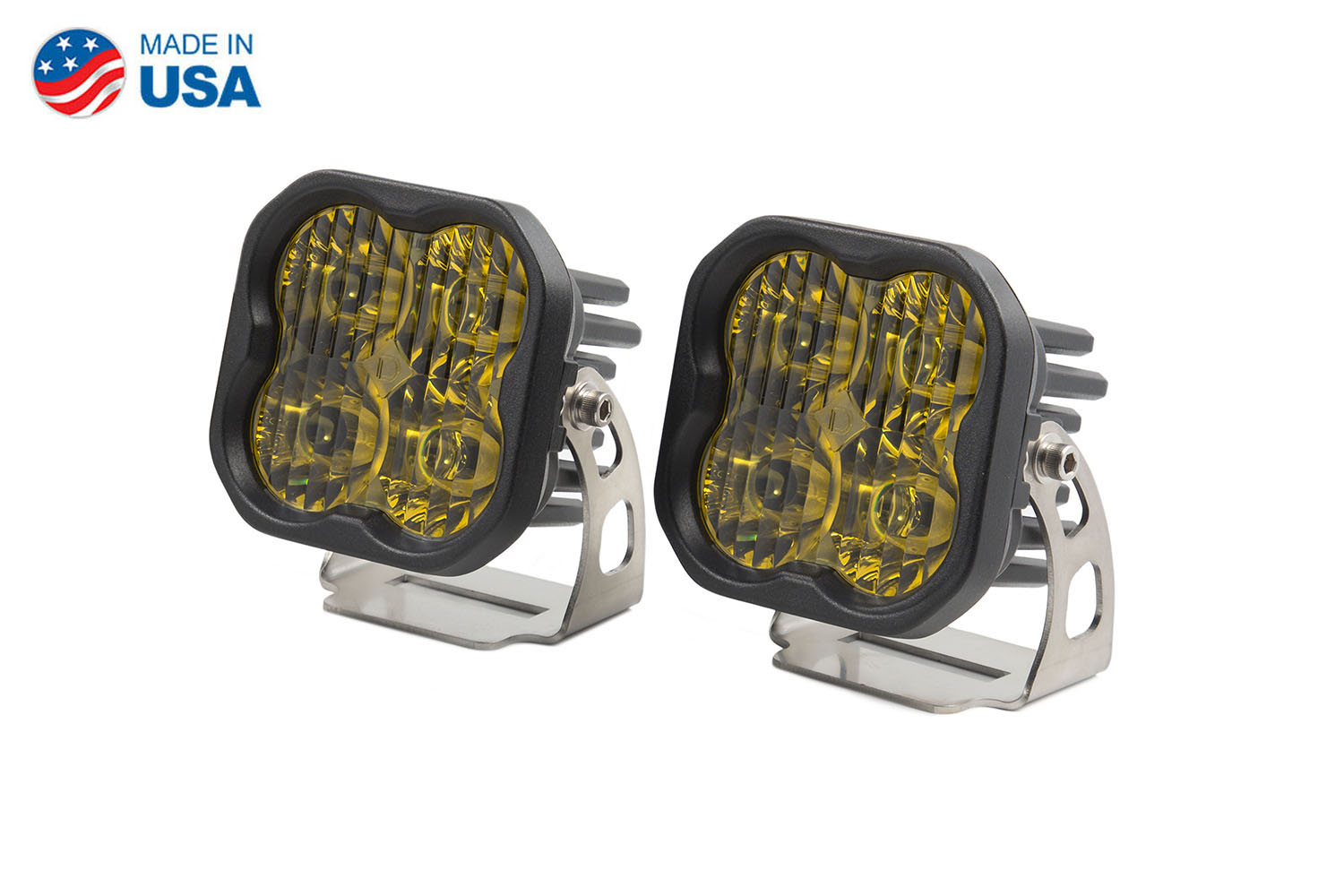 Diode Dynamics Stage Series 3" SAE/DOT Yellow Sport Standard LED Pod (pair) - Click Image to Close