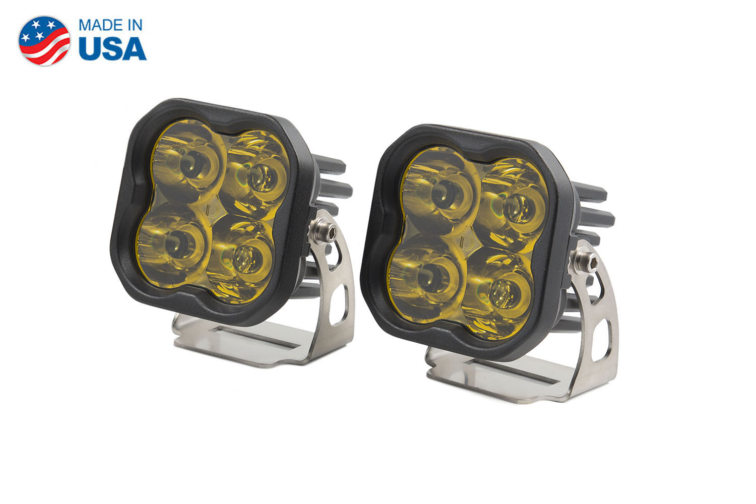 Diode Dynamics Worklight SS3 Sport Yellow Spot Standard (pair) - Click Image to Close