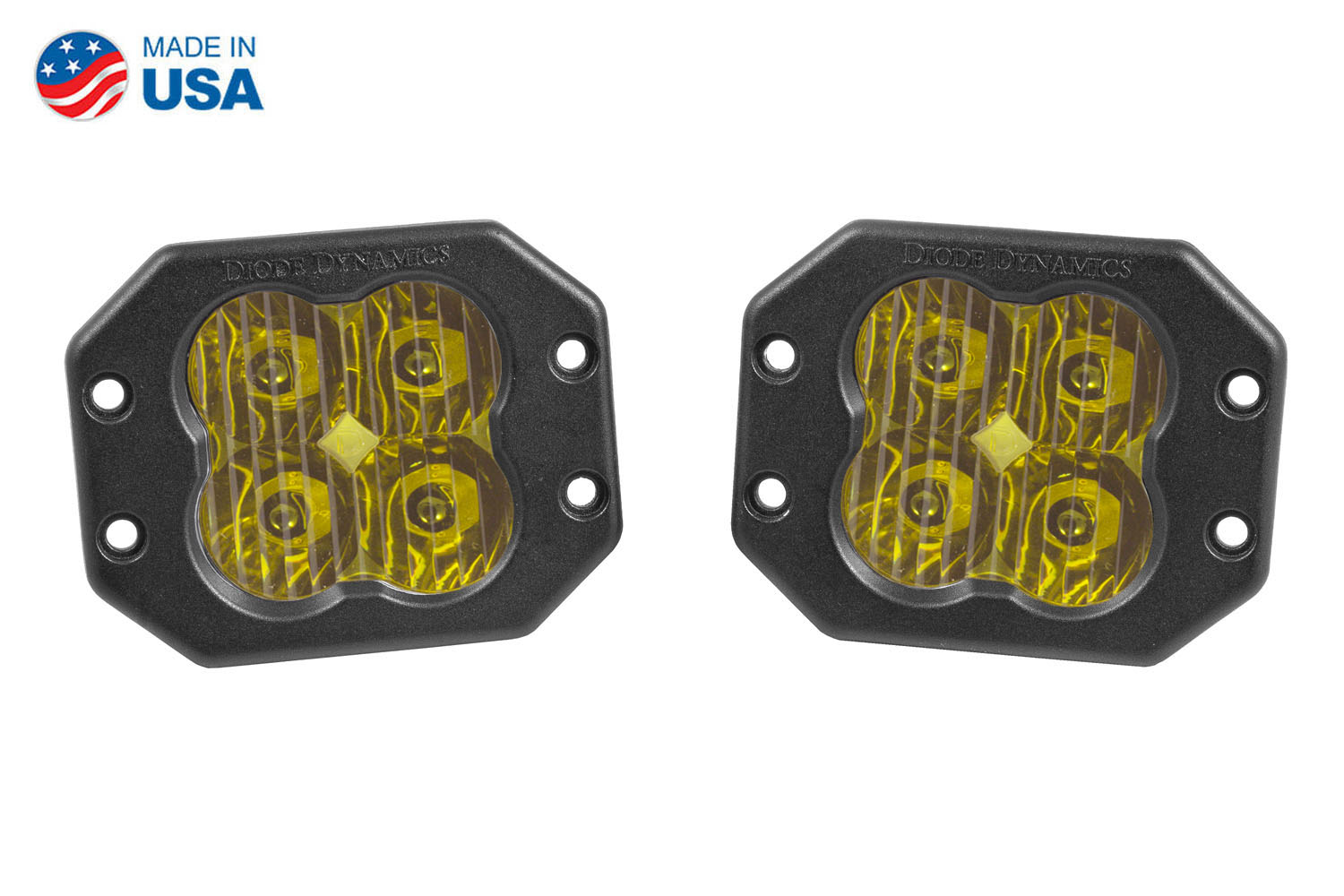 Diode Dynamics Worklight SS3 Sport Yellow Driving Flush (pair) - Click Image to Close