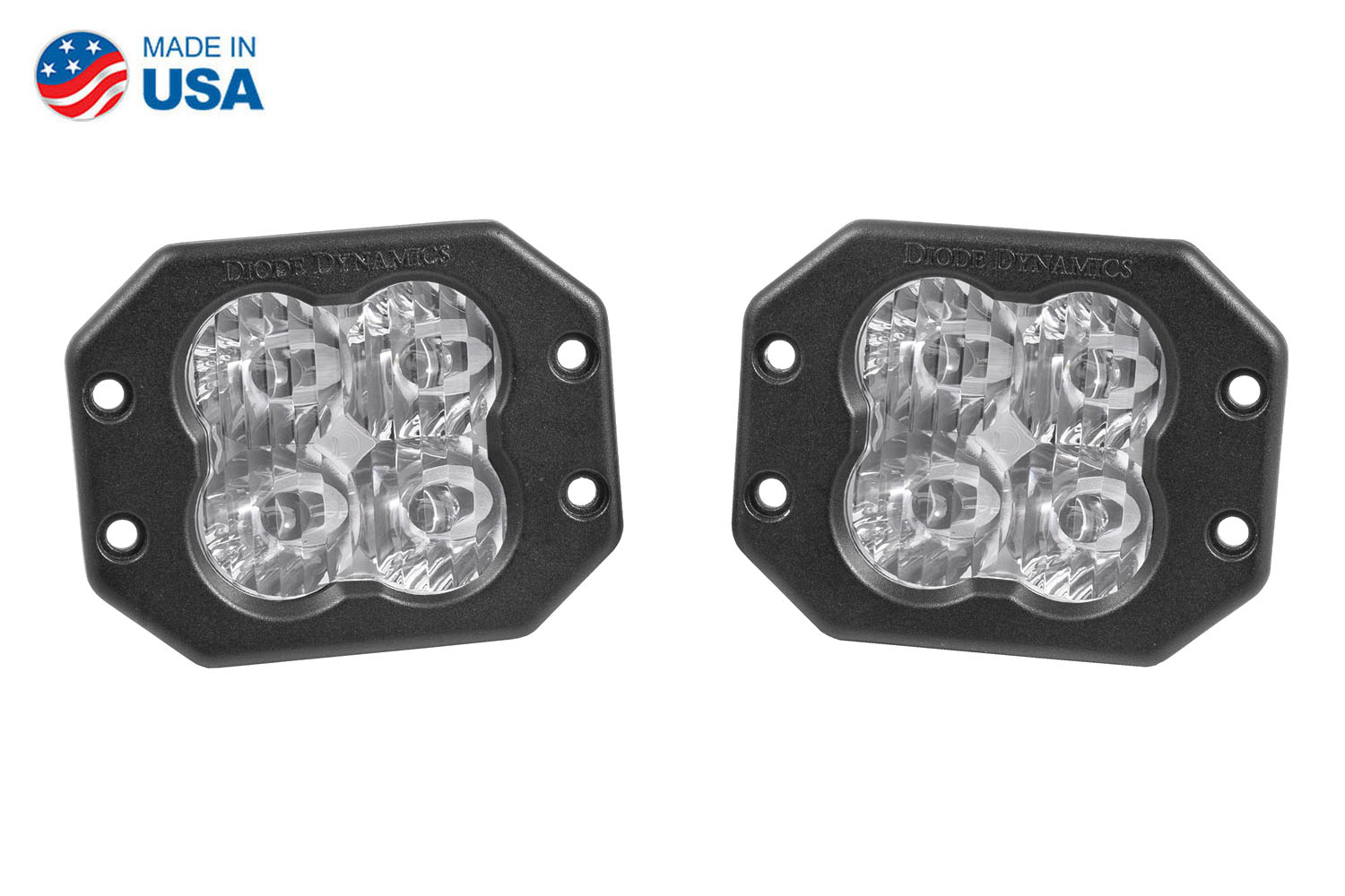 Diode Dynamics Worklight SS3 Pro White SAE Driving Flush (pair) - Click Image to Close
