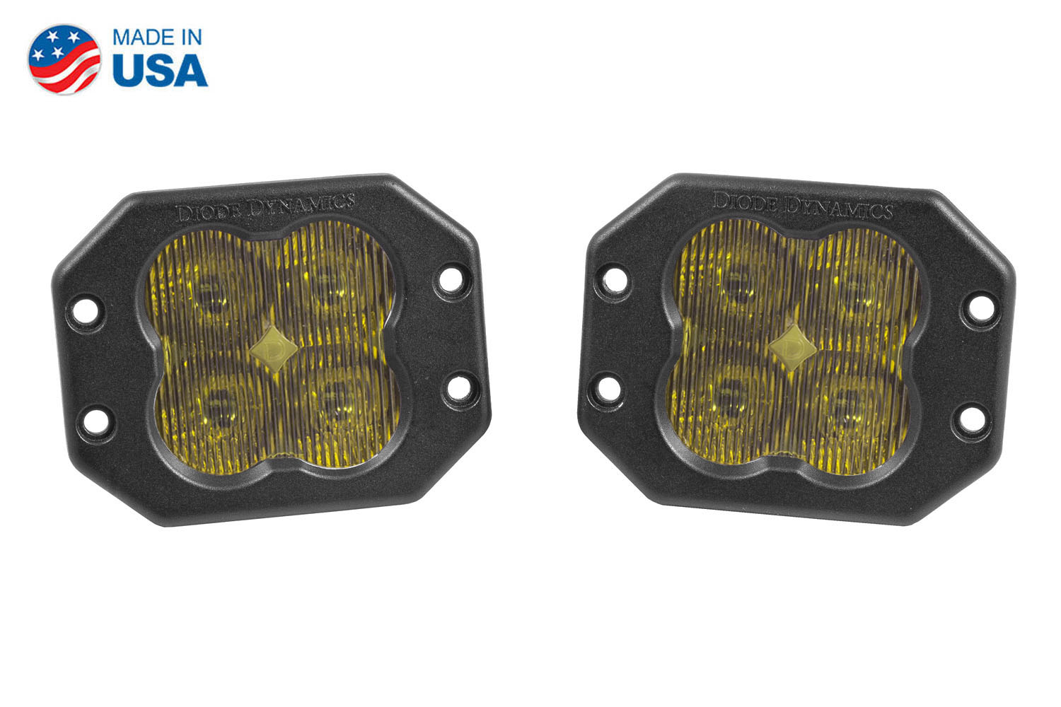 Diode Dynamics Worklight SS3 Pro Yellow SAE Fog Flush (pair) - Click Image to Close